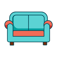 red sofa isolated on white background