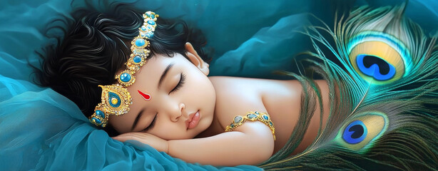 The Charming Child Krishna is sleeping