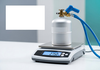 Weighing Gas Cylinder on Scale Lab Science