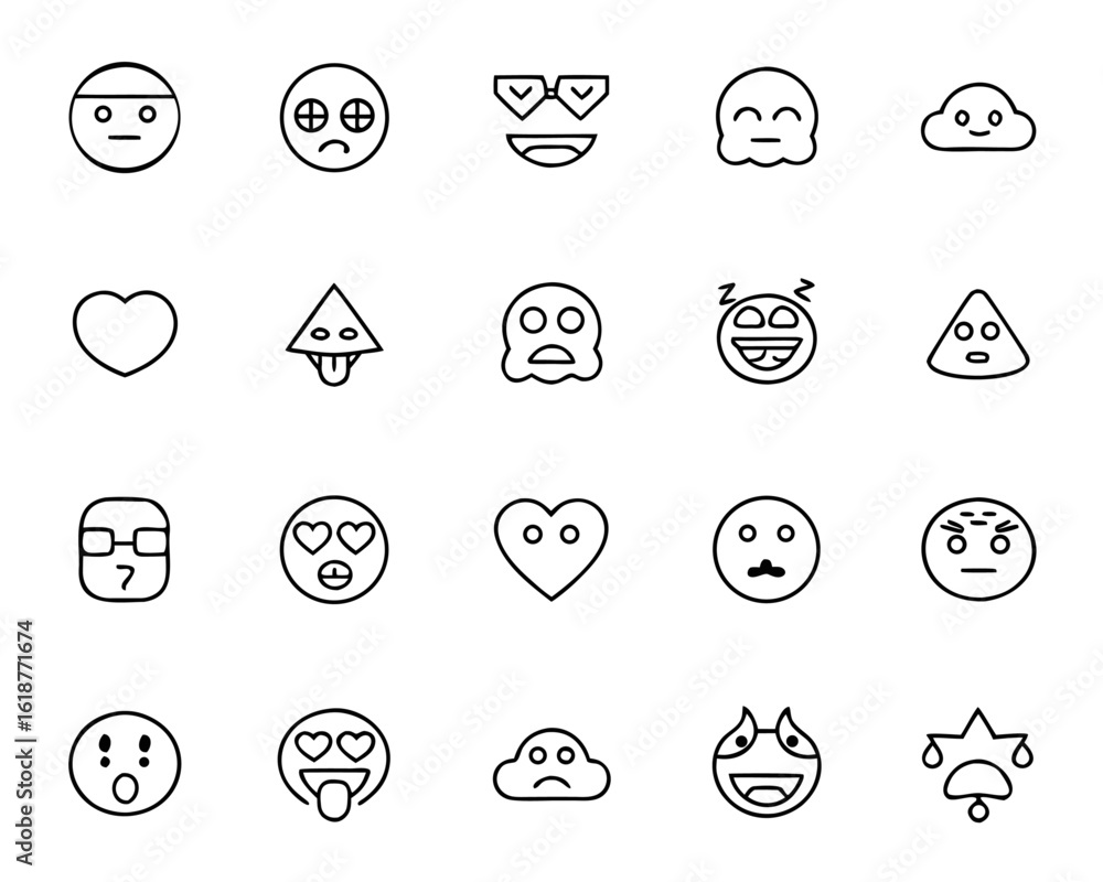 Aufkleber charming collection of adorable smiley faces and expressive emoticons offering a delightful assortme
