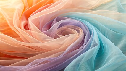 Fototapeta premium Flowing sheer fabric gradient swirl image