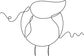 one line art Male Avatar vector illustration. line art, one continuous line, simple, hand drawn and sketch style. for icons, symbols, signs or logos. PNG