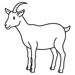 Alpine Goat Outline SVG &ndash; Standalone Farm Animal Figure for Rustic Design & Crafts