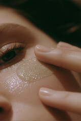 Close-Up of Natural Face Scrub Application on Glowing Skin