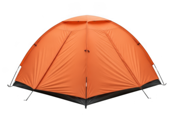 Orange dome tent isolated on transparent background