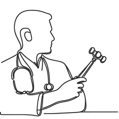 Judge holding gavel in court