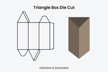 Triangle Box Die Cut Template 