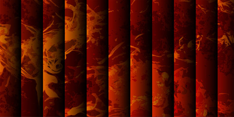 Abstract visually striking background with vertical striped bars in varying shades of glowing colors. Smoky, marbled, or cloudy texture depth and an illusion with structured pattern.