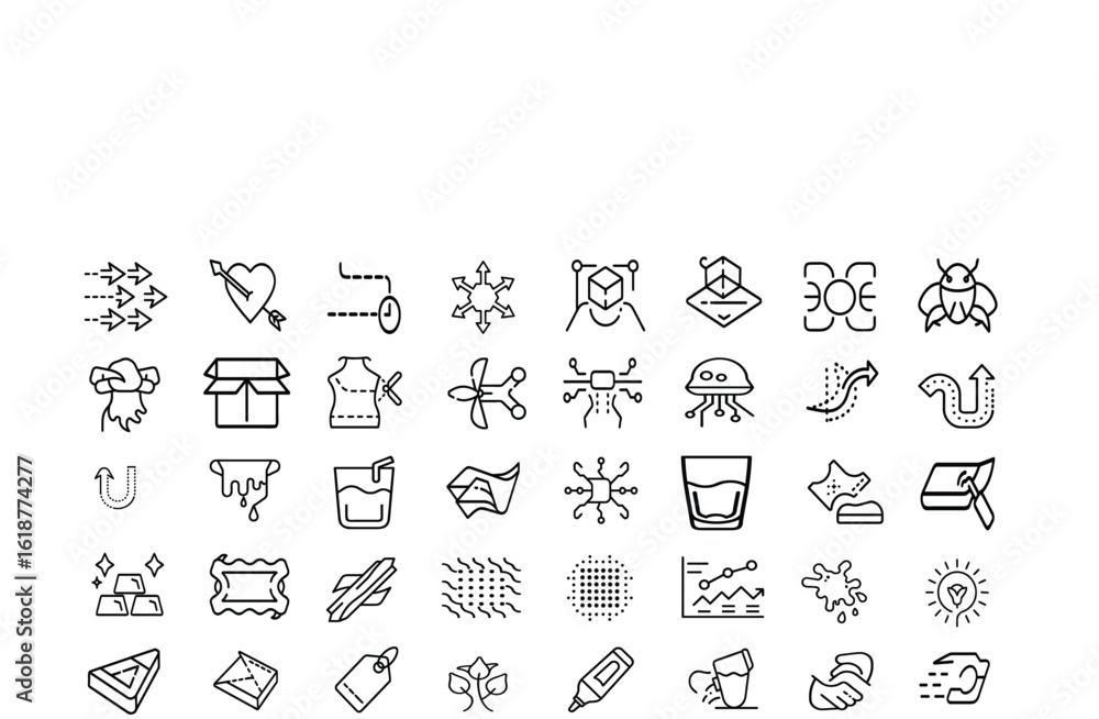 Poster creative arrow style variations vector set featuring flat, outline, dotted, curved, and shadowed des