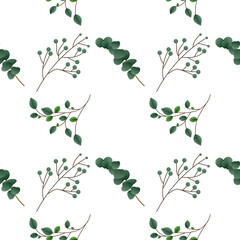 Seamless Green leaf pattern,  Green leaf  elements for fabric, illustration Vector EPS 10