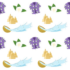 Seamless Songkran pattern, Songkran elements for fabric, illustration Vector EPS 10