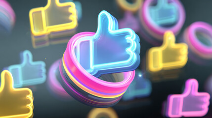 like and unlike on black background