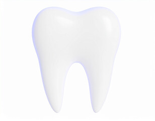 Realistic 3d render of a healthy and bright white tooth isolated on a clean white background