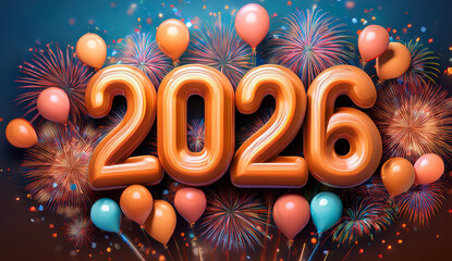 New Year 2026 Background Greeting Card