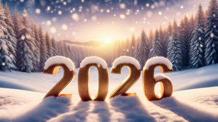New Year 2026 Background Greeting Card