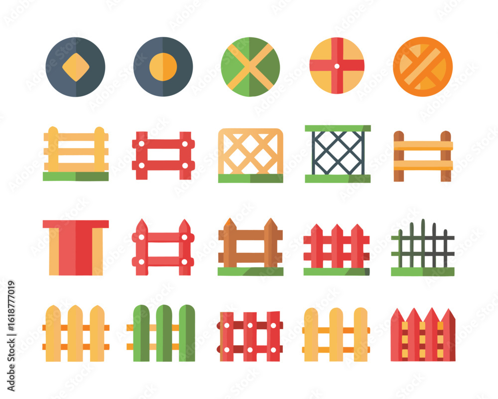 Poster comprehensive collection of protective barrier symbols and graphics on a dark backdrop featuring div