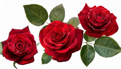 Fototapeta premium red rose stems floral clipping paths botanical illustrations nature photography