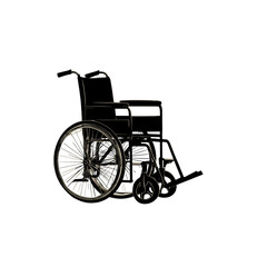 Fototapeta premium Wheelchair against an empty background, designed to represent independence and mobility.