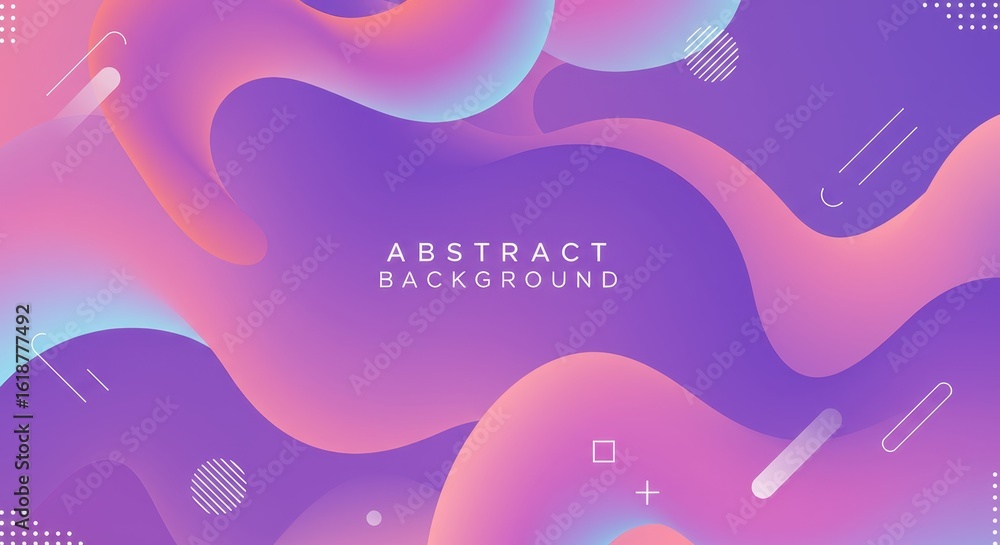 Poster fluid shapes background with vibrant gradients and abstract geometric elements