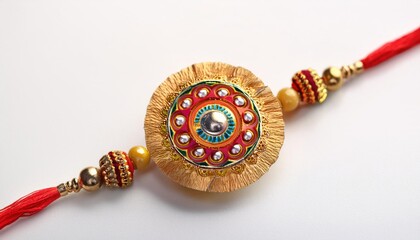 Colorful Rakhi Design for Raksha Bandhan Celebration on Gray Backdrop