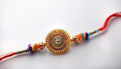 Colorful Rakhi Design for Raksha Bandhan Celebration on Gray Backdrop