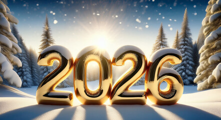 New Year 2026 Background Greeting Card
