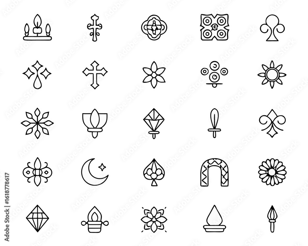 Poster ornate gothic medieval game border collection featuring intricate fantasy scrollwork and decorative 