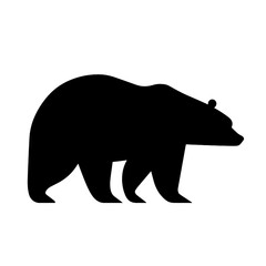 Obraz premium A minimalist silhouette of a bear, conveying strength and wilderness.
