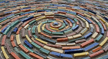 Colorful spiral mosaic pattern