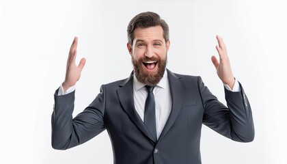 Business Hand Gestures Over White Background – Professional Communication and Interaction