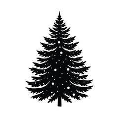 Obraz premium winter-pine-tree-drawing-with-snow-dusted-branches.eps