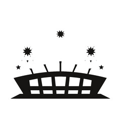 A stylized stadium with stars, perfect for sports events.