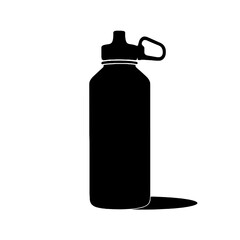 A minimalistic silhouette of a water bottle against a clean backdrop.