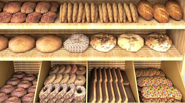 cookies and breads in shelf