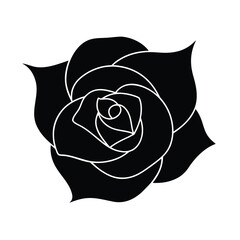 minimalist-black-rose-silhouette-from-above-with-o.eps