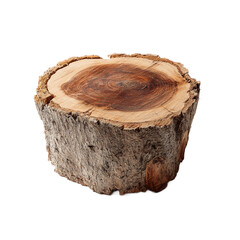Cut tree trunk isolated on transparent background