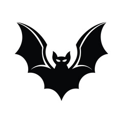 Fototapeta premium Bat silhouette halloween vector illustration. Bat black silhouette vector logo, icon.