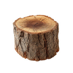 Cut tree trunk isolated on transparent background