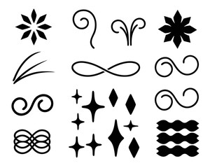Fototapeta premium Collection of decorative hatching line patterns for graphic design backgrounds and textures