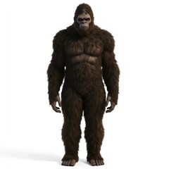 giant ape-like sasquatch, yeti, bigfoot, cryptid isolated