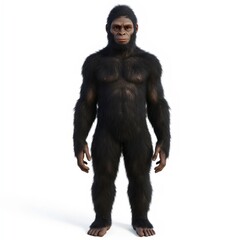 giant hairy yeti monster isolated on white background