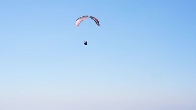 Paragliding Man Hang Gliding Action Sports in Sainte Victoire Aix-en-Provence France Mountain. Adrenaline Adventure Sunny Day