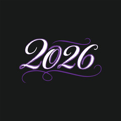 happy new year 2026 text design