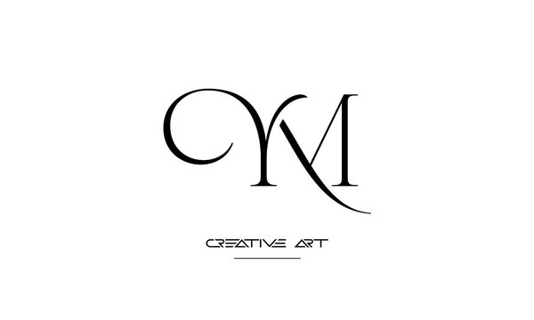 MY, YM, M, Y abstract letters logo monogram