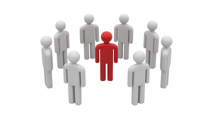 3d leader and team, 3D rendered illustration of a business team and leader. group of people standing together