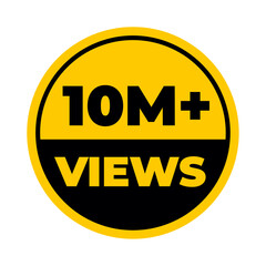 10 Million Views PNG, Yellow Colour, High Quality Download, 