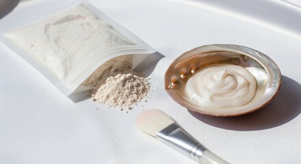 Natural Skincare Powder and Cream with Abalone Shell