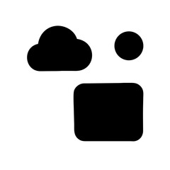 Cloud sun square icon vector illustration