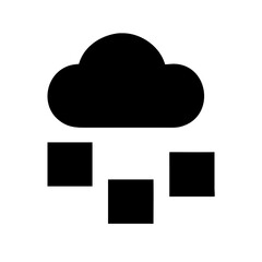 Cloud snow square icon vector illustration