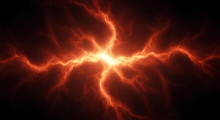 Fiery Energy Captivating Abstract Image of a Vibrant, Glowing Lightning Bolt